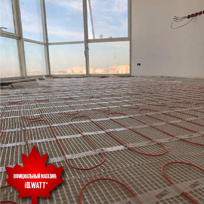 Тонкий самоклеящийся греющий мат IQ FLOOR MAT 150 Вт/м.кв - 8,0м²