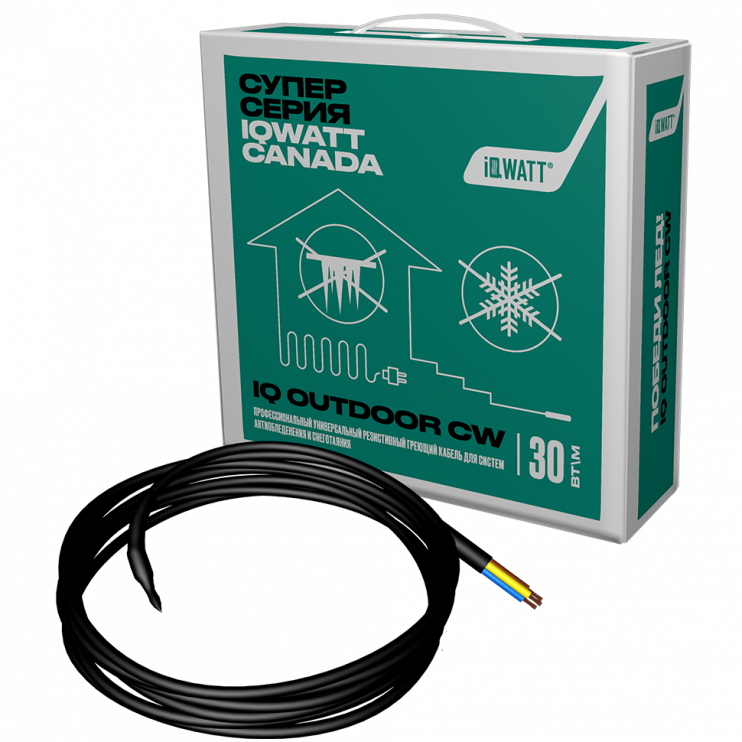 Греющий кабель для систем антиобледенения и снеготаяния IQ OUTDOOR CW 90м