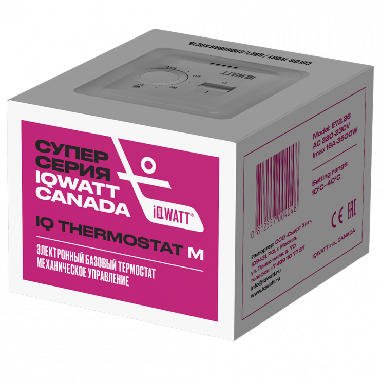 Терморегулятор с ручным управлением IQ THERMOSTAT M (ivory)
