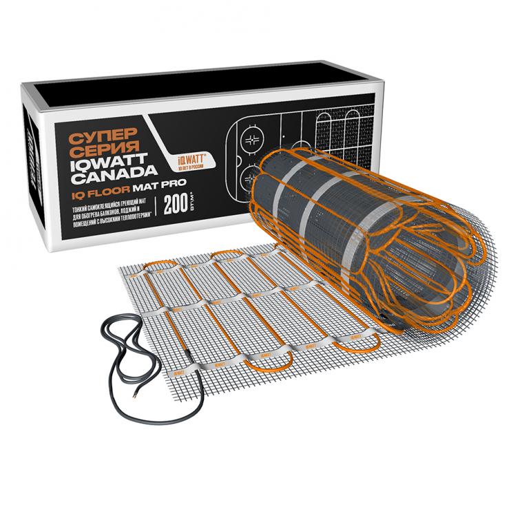 Тонкий самоклеящийся греющий мат IQ FLOOR MAT PRO 200 Вт/м.кв - 1,0м²